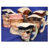 Lot of 6 Japanese Toby Mugs