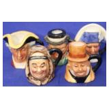 5pc Franklin Mint Toby Mugs