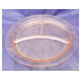 Pink Glass Grill Plate  10 1/2" round