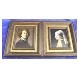 Pair framed portrait prints