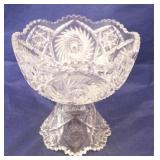 Pressed Glass Punch Bowl with Stand