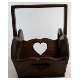 Wood heart basket