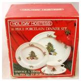 Holiday Hostess 16pc porcelain dinner set in box