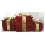 3 Lighted presents decor - all work