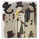 Wooden folding snowman decor