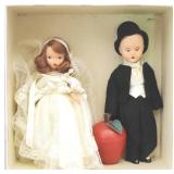 Vintage Bride and Groom Dolls with box