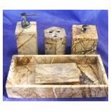 5 Pc marbleized bathroom set