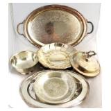 Assorted silver plate items