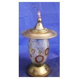 Glass hummingbird feeder