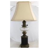 Vintage brass & glass table lamp