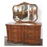 French bow front dresser with mirror