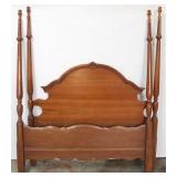 Full size poster bed with metal rails