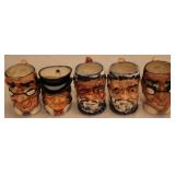 Group of 5 Face Mugs