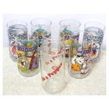 Lot of 8 vintage collector glasses