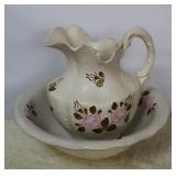 Vintage Ceramic Pottery Pitcher/Bowl Set