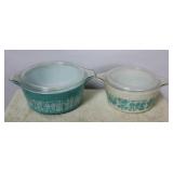 Pair Pyrex Butterprint Dishes w/ Lids