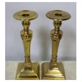 Pair of Brass Candle Holders - 10" tall (2pc)