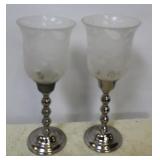 Pair of Candle Holders - 13" tall