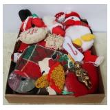 Tray Lot of Assorted Christmas Ornaments