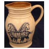 Zebra Art Pottery Pitcher
