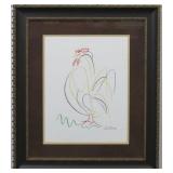 Rooster Silkscreen by Pablo Picasso