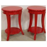 Pair of Butler red end tables