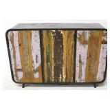 Industrial painted wood & metal 3 door server