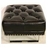 Leather ottoman by Lazzaro