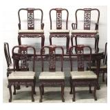 Chinoiserie mother of pearl inlaid dining set