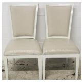 Alden Parkes white lacquer pair chairs