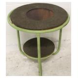 Industrial Wooden Round Side Table