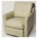Leather Italia swivel arm chair