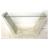 Jonathan Charles glass top geometric console
