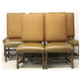 Set of 8 Marge Carson leather seat dining chairs