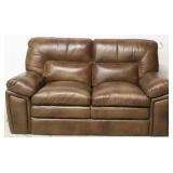Leather Italia brown leather loveseat