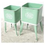 Pair metal herb planter stands