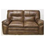 Leather Italia medium brown leather loveseat