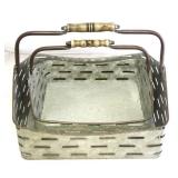 Pair galvanized metal trays