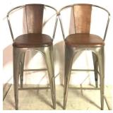 Butler metal & leather barstools