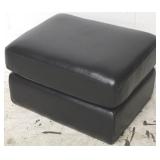Leather Italia black leather ottoman