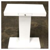 Alden Parkes white accent table with pull out tray