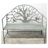 Metal tree of life garden bench