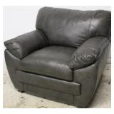 Leather Italia gray leather arm chair