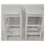 2 White bar stools