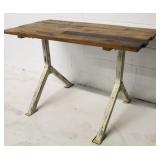 Metal base & wooden top table