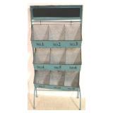 Turquoise metal 1 thru 9 bin