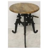 Industrial adjustable height table - iron base