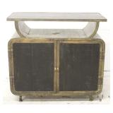 Wooden & metal floating top double door server