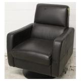 Leather Italia swivel chair on chrome base