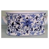 Blue & white large tub
